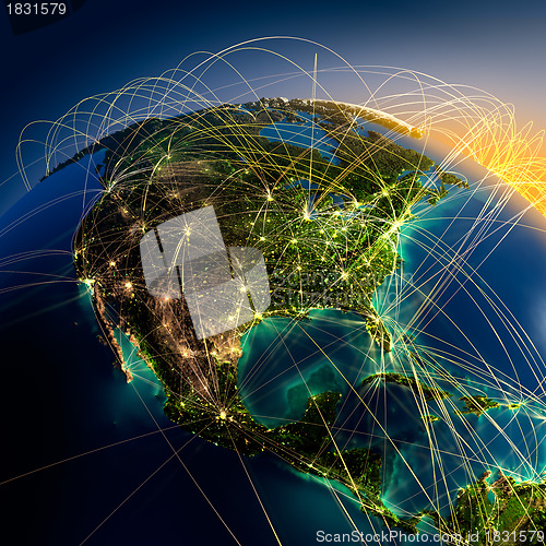 Image of Main air routes in North America