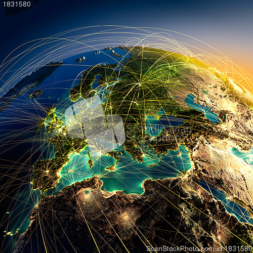 Image of Main air routes in Europe