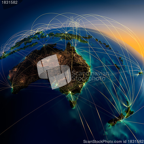 Image of Main air routes in Australia and New Zealand