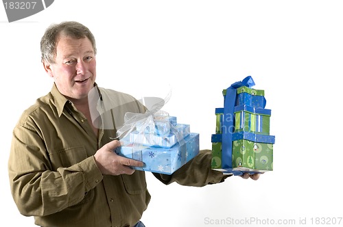 Image of man with gifts