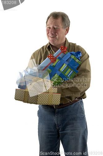 Image of man with gifts