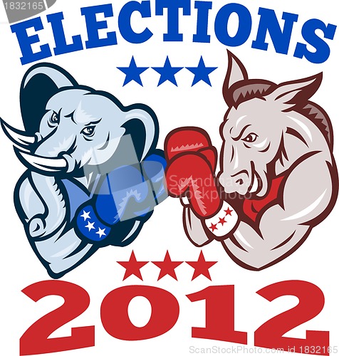 Image of Democrat Donkey Republican Elephant Mascot 2012