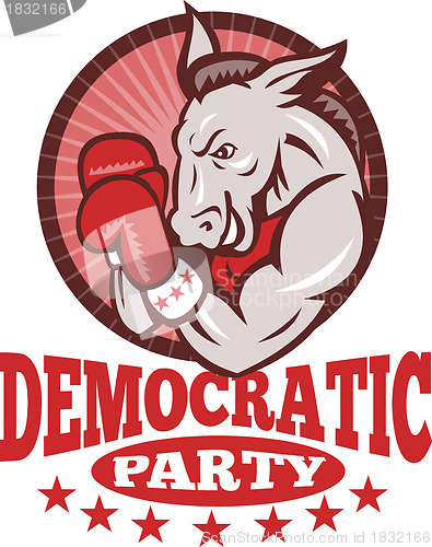 Image of Democrat Donkey Mascot Boxing