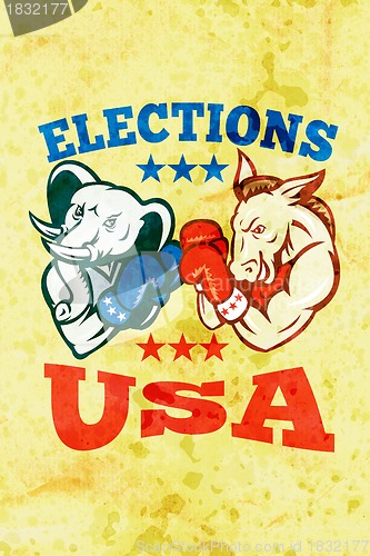 Image of Democrat Donkey Republican Elephant Mascot USA