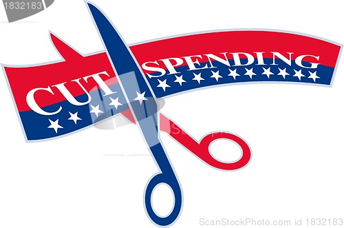Image of Cut Spending Scissors Cutting Bill