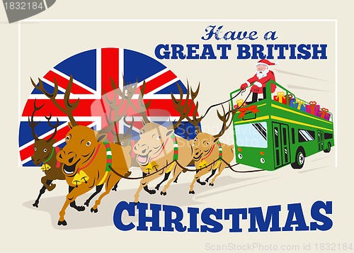 Image of Great British Christmas Santa Reindeer Doube Decker Bus