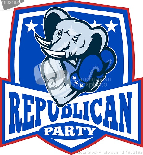 Image of Republican Elephant Mascot Boxer Shield