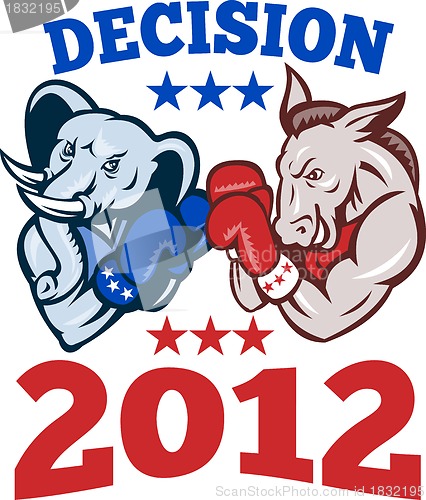 Image of Democrat Donkey Republican Elephant Decision 2012