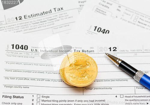 Image of USA tax form 1040 for year 2012