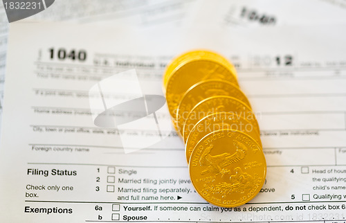 Image of USA tax form 1040 for year 2012