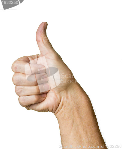 Image of Senior caucasian hands thumbs up gesture