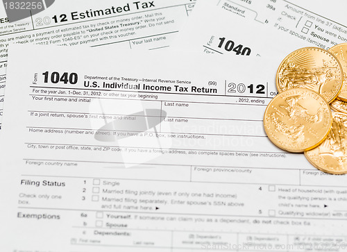 Image of USA tax form 1040 for year 2012