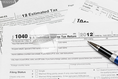 Image of USA tax form 1040 for year 2012