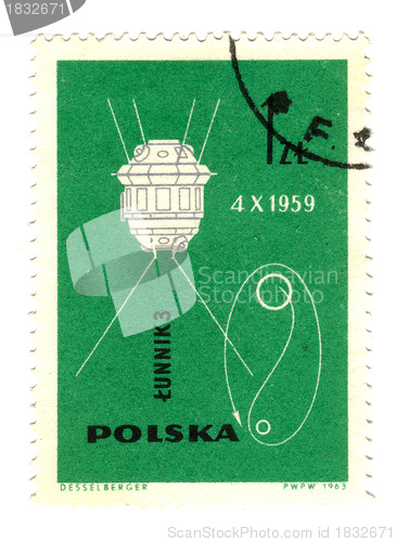 Image of POLAND - CIRCA 1963: stamp printed by Poland, shows spacecraft, 
