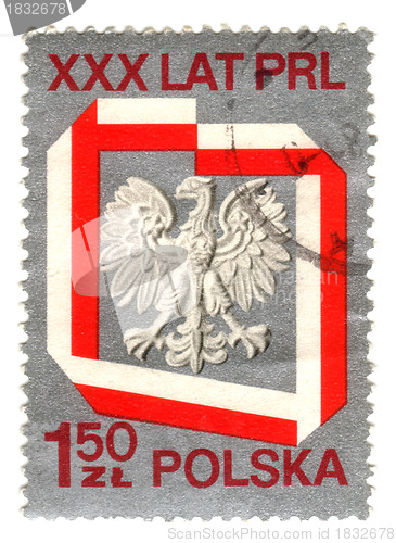 Image of POLAND - CIRCA 1975: A stamp printed in Poland shows coat of arm