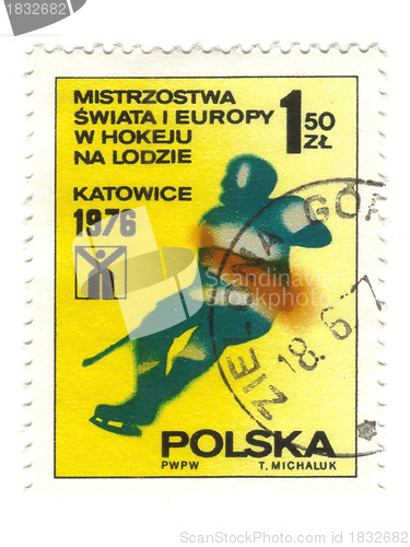 Image of POLAND - CIRCA 1976: A stamp printed in POLAND shows European an