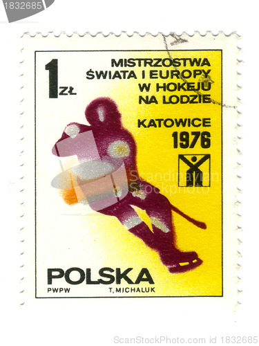 Image of POLAND - CIRCA 1976: A stamp printed in POLAND shows European an