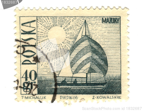 Image of POLAND - CIRCA 1966: a stamp printed in Poland showing ship, cir