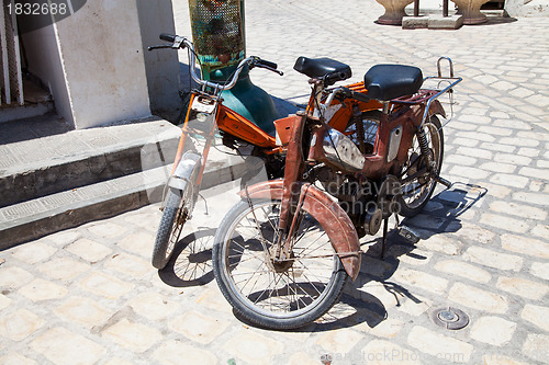 Image of Two old fashioned moped in Djerba - Tunisia