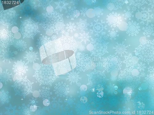 Image of Cold Christmas background with snowflakes. EPS 8