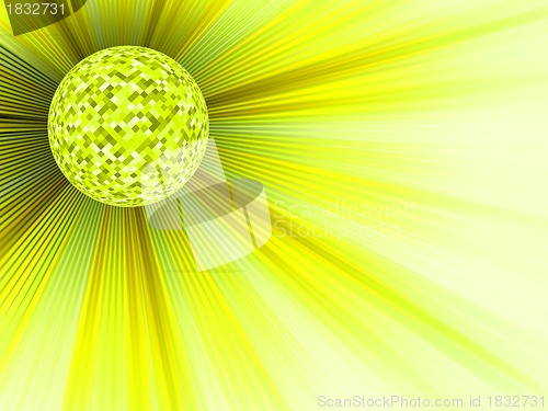 Image of Yellow disco ball with a copyspace. EPS 8