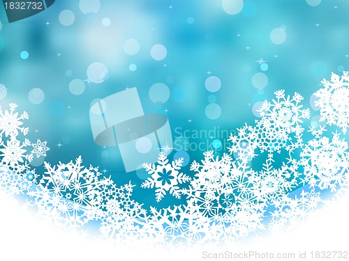 Image of Blue background with snowflakes. EPS 8