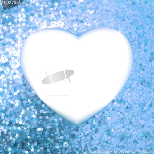 Image of Blue frame in the shape of heart. EPS 8