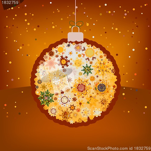 Image of Christmas ball in retro style. EPS 8