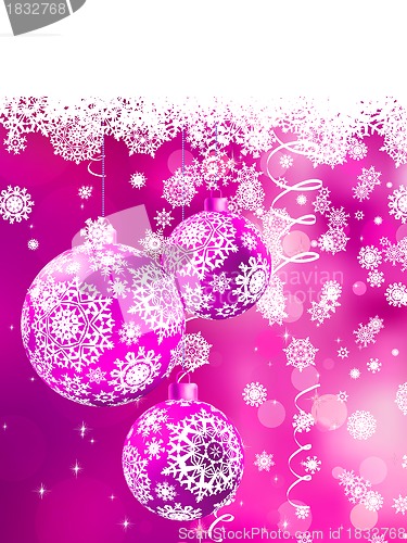Image of Christmas balls on abstract light. EPS 8