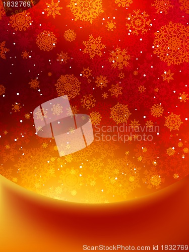 Image of Orange brown christmas with snowflakes. EPS 8