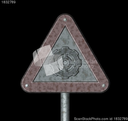 Image of gear wheel roadsign