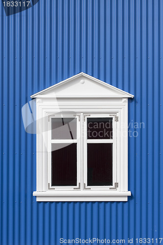 Image of Blue wall with window