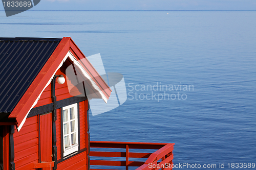 Image of Fishing hut by sea