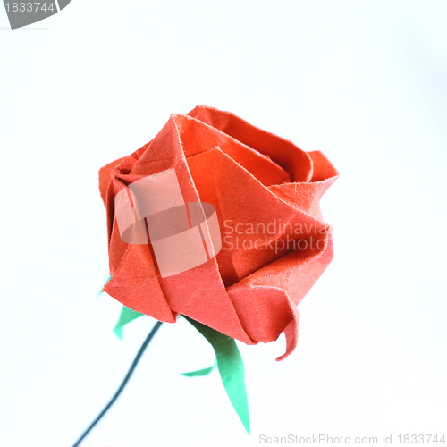 Image of origami red rose