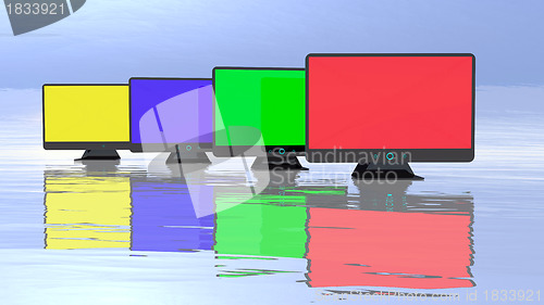 Image of Abstract monitors group