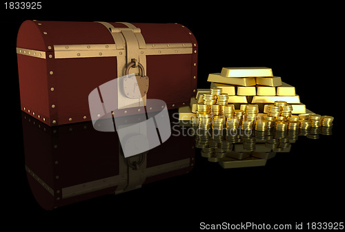 Image of treasure chest and gold