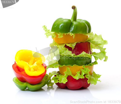 Image of Mixed Bell Pepper with Lettuce