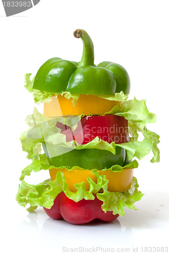 Image of Mixed Bell Pepper with Lettuce