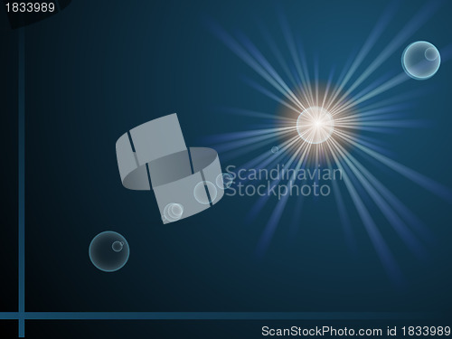 Image of Sun with lens flare background