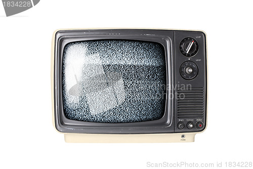 Image of Retro TV set with static