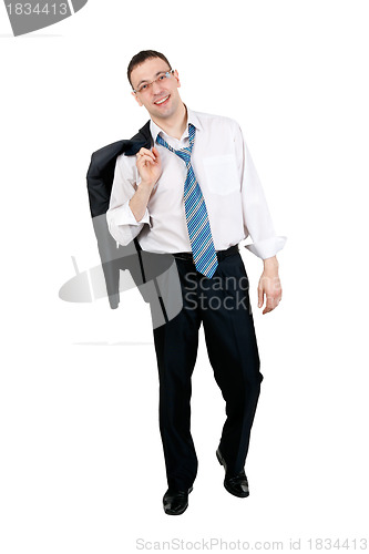 Image of Businessman jacket over his shoulder in the studio