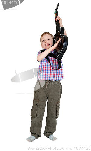 Image of The boy with the electronic guitar