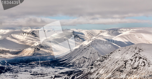 Image of Landscape snowy mountain valley