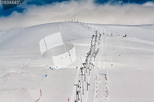 Image of Ski slope with a lift