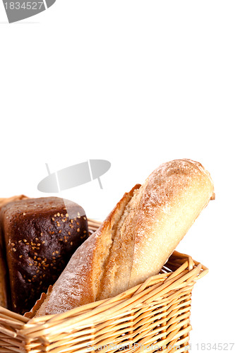 Image of fresh bread in a basket 