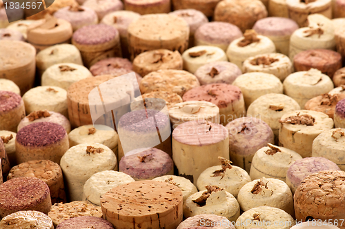 Image of Background of Old Wine Corks