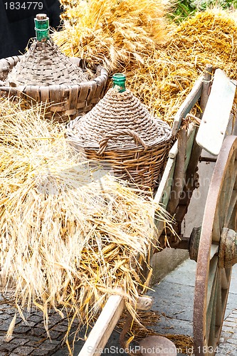 Image of Autumn wooden cart