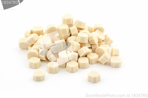 Image of Isolated white chocolate block