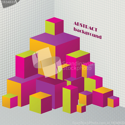 Image of Abstract 3D cubes illustration for design