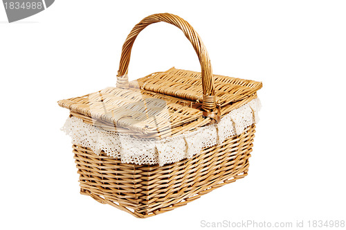 Image of Picnic basket, isolated on white 